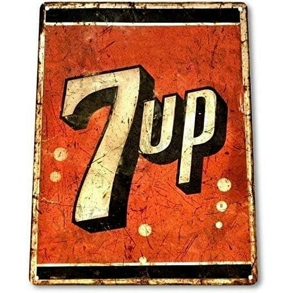 SRongmao 7-up Logo Pop Cola Soda Store Ad Advertising Retro Bar Wall Decor Metal Tin Sign 8x12in
