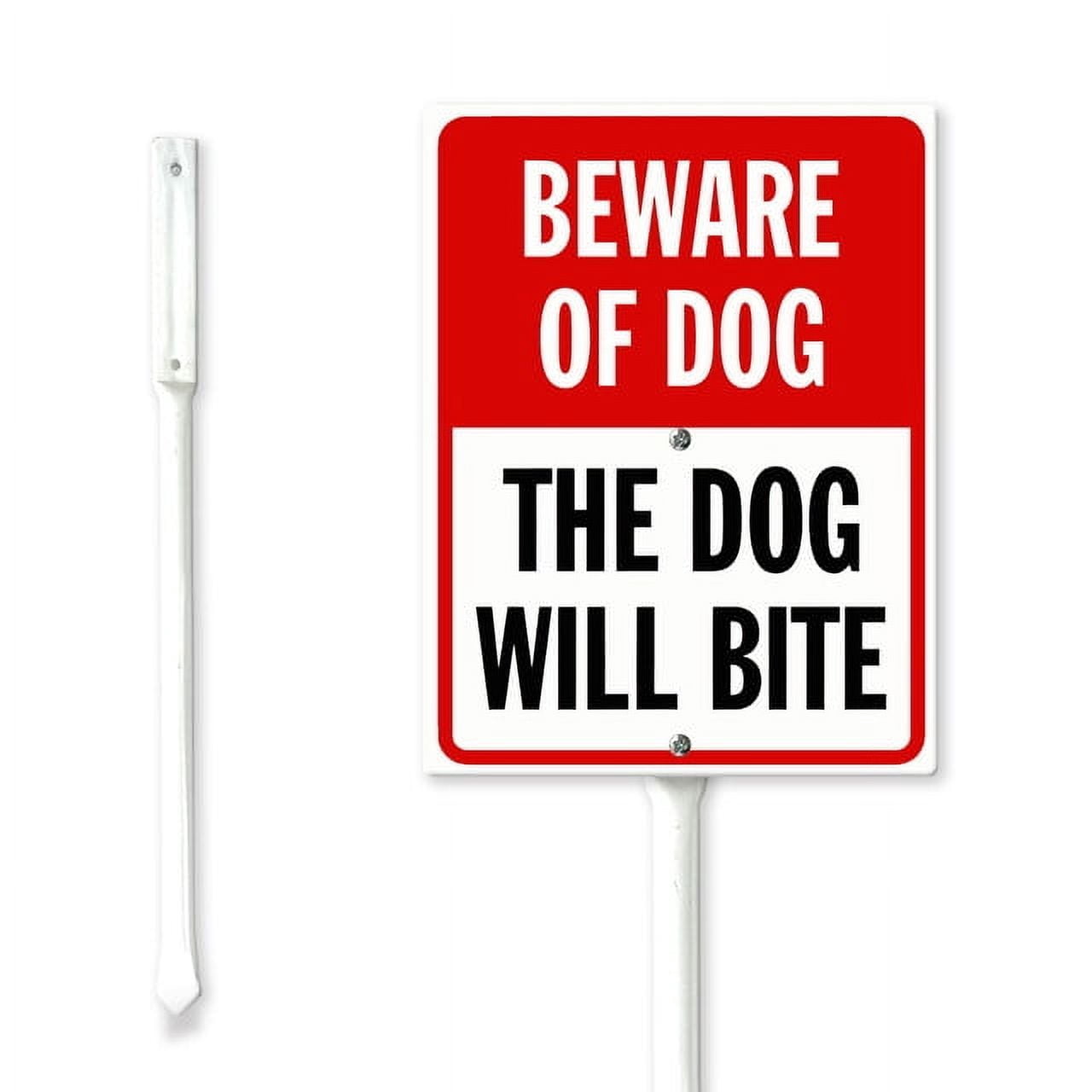 SRongmao Beware Of Dog The Dog Will Bite Yard Sign with Stake 4.6x6inch ...