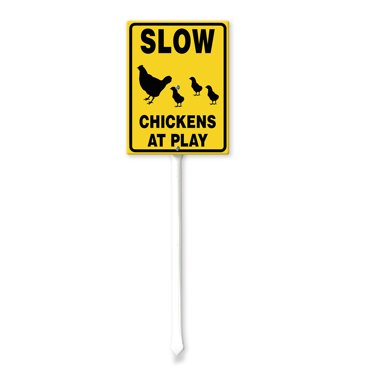 Aazon.co : Please Slow Down Free Range Chickens At Play- Outdoor Sign
