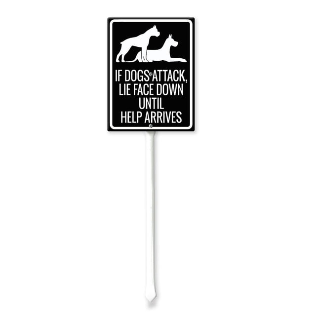 Keep Out If Dogs Attack Sign – 12x18 Inch, 55 Mil HDPE, Weatherproof With Pre-Drilled Holes, Made In USA