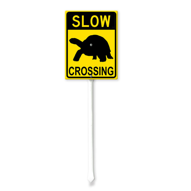 SRongmao Tortoise Sign Slow Tortoise Crossing Sign with Stake 7x8.8inch ...