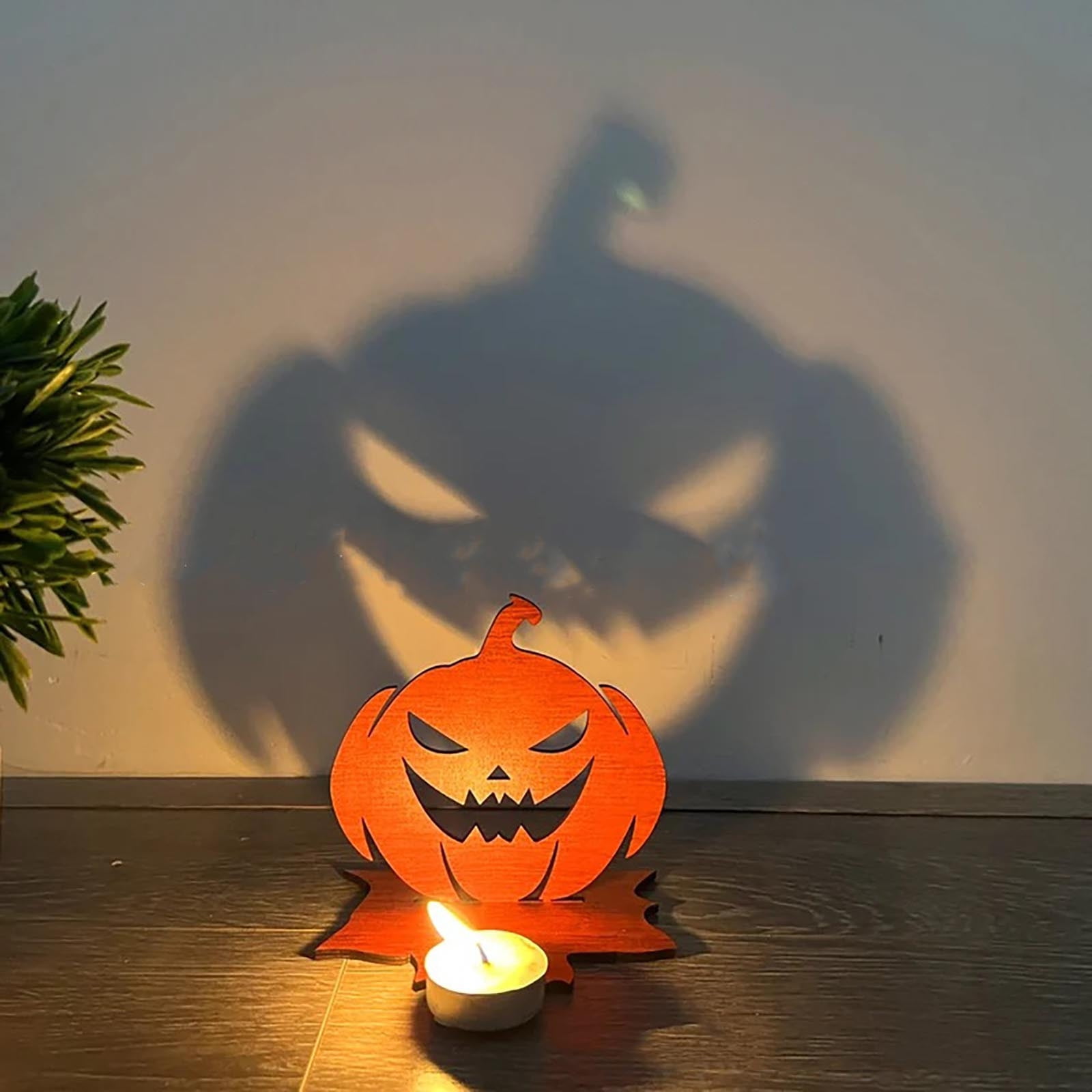 SRstrat Halloween Candle Holder,Halloween Candle Holder Wooden Signage