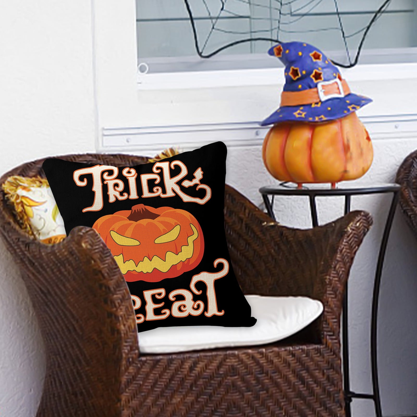 SRstrat Halloween Pillow Covers Ghost Pumpkins Linen Pillowcase Holiday