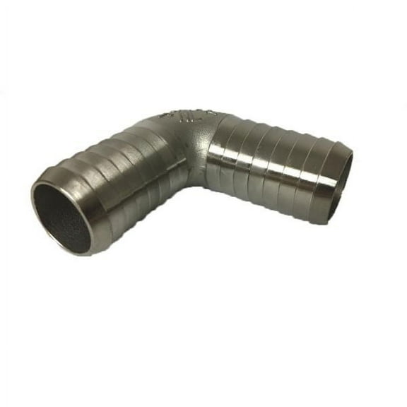 SS 1" Barb x 1" Barb 90 Degree Stainless Insert Fitting