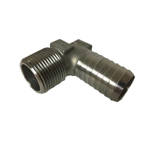 SS 1" Barb x 1" Male 90 Degree Stainless Steel Insert Fitting