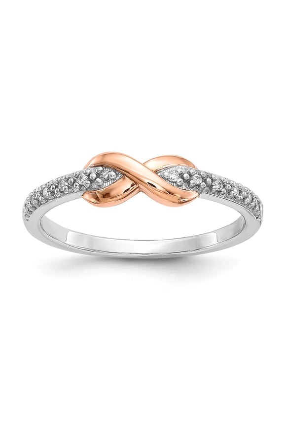 SS/10K Two-Tone Infinity Diamond Ring
