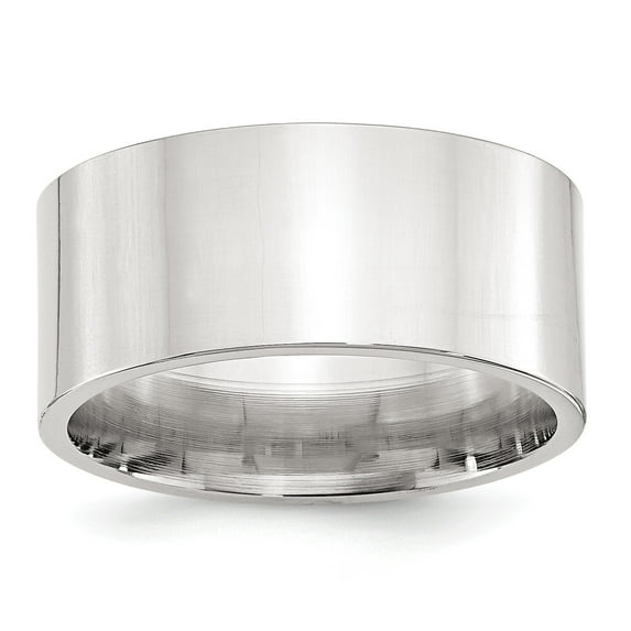 SS 10mm Comfort Fit Flat Size 7 Band in Sterling Silver
