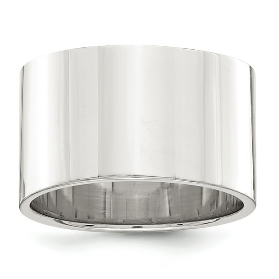 SS 12mm Flat Size 12 Band in Sterling Silver