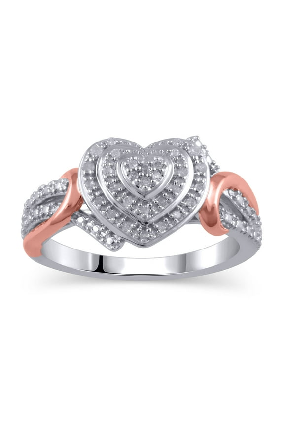 SS/14KGP 1/6 CTTW HMH HEART RG ,SIZE 7