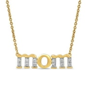 Lab-Grown Diamond Mom Pendant Necklace in Yellow Gold-Plated Silver