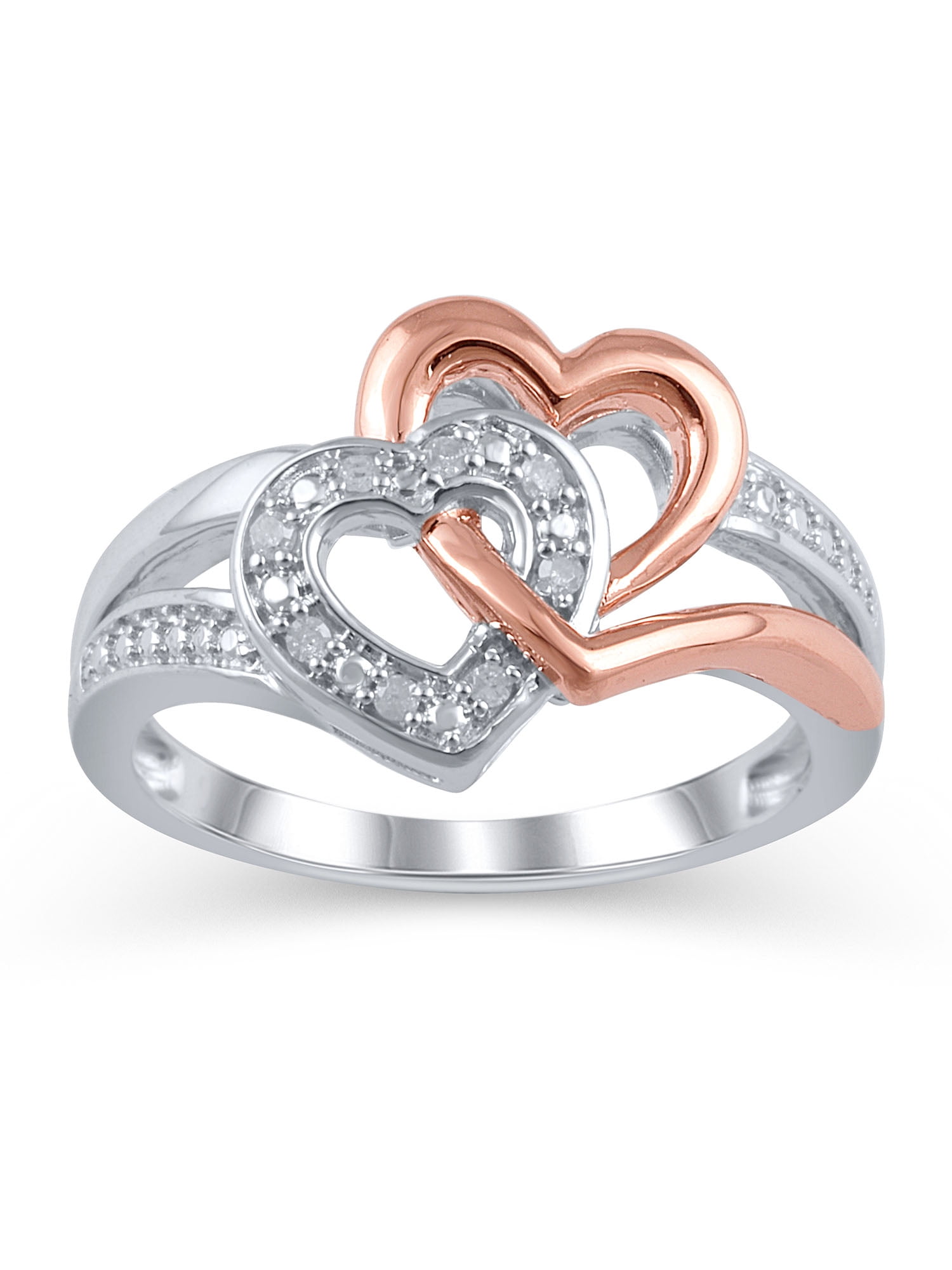 SS/14KGP HMH DIA ACCT HEART RG,SIZE 7