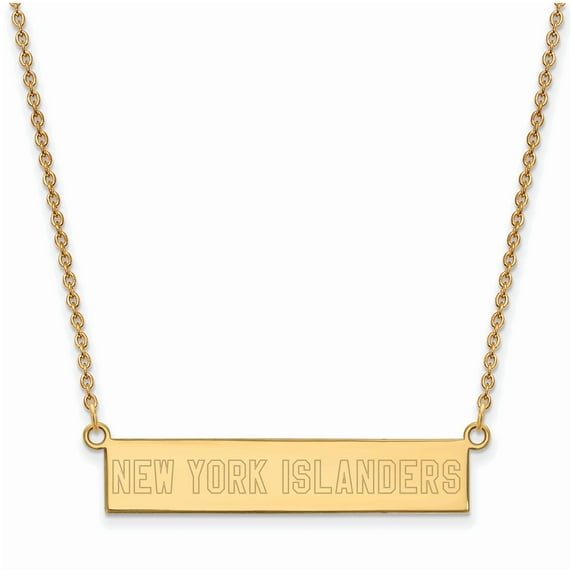 Women's New York Islanders Gold Plated Small Bar Necklace