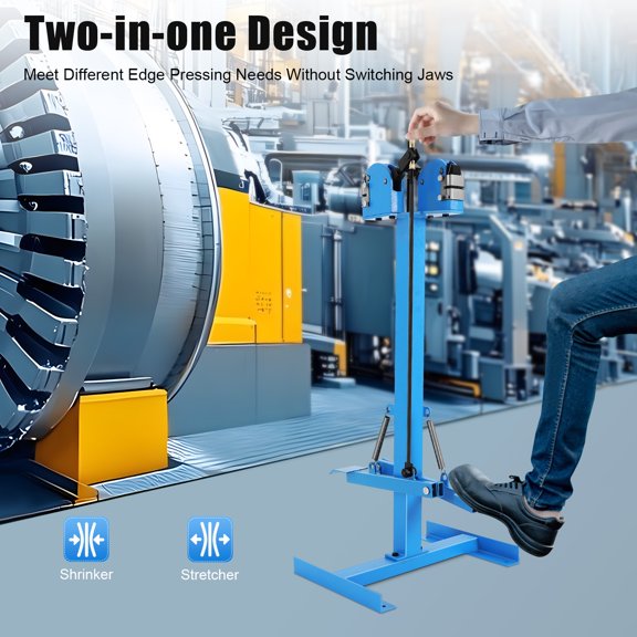 SS-18FD Metal Shrinker Stretcher, Two-in-one Design Iron Solid Construction Shrink Stretcher Machine 18Ga 1" Sheet Plate Shrinking Tool with Two Foot Pedals