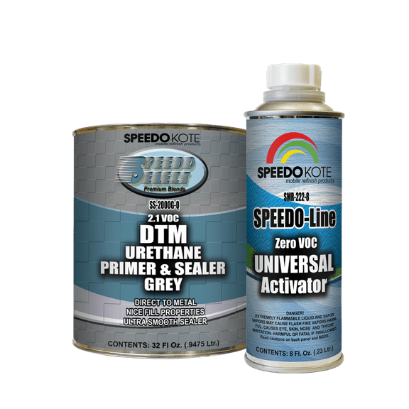 SS-2000G-Q/SMR-222-8 Gray Urethane Primer & Sealer quart kit