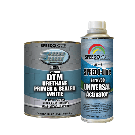 SS-2000W-Q/SMR-222-8 White Urethane Primer & Sealer quart kit