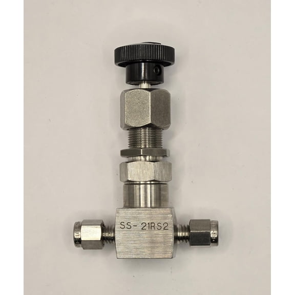 SS-21RS2 | Swagelok "Whitey" Metering Valve, Inlet : 1/8" Tube : OD Compression, Outlet : 1/8" Tube : OD Compression, Maximum Pressure : 316 Stainless