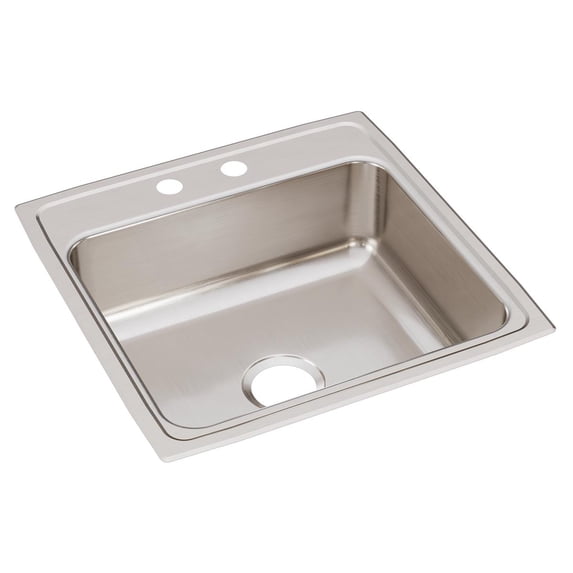 Elkay, LR22222 , 18 Gauge Stainless Steel 22" x 22" x 7.625" Single Bowl Drop-in Kitchen Sink, Sinks