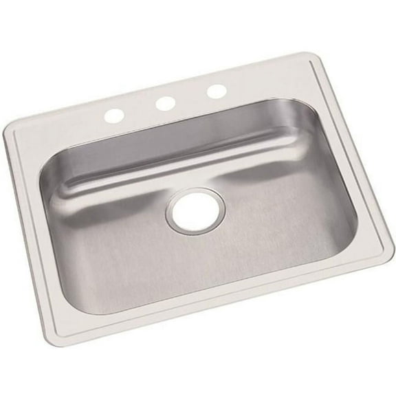 Elkay Dayton Stainless Steel 25" x 21-1/4" x 5-3/8", Single Bowl Drop-in Sink