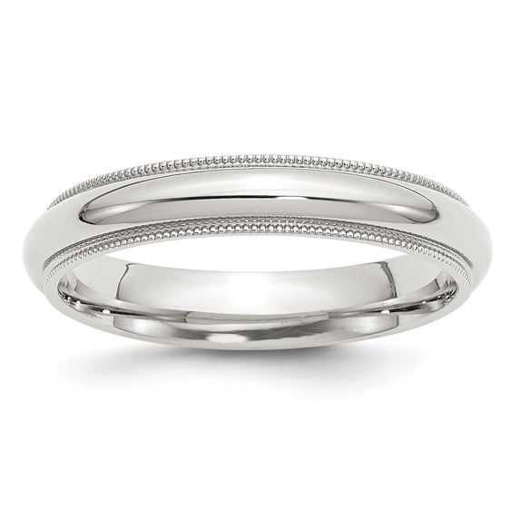 SS 4mm Comfort Fit Milgrain Size 13 Band in Sterling Silver
