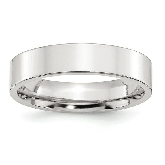 SS 5mm Comfort Fit Flat Size 6.5 Band in Sterling Silver