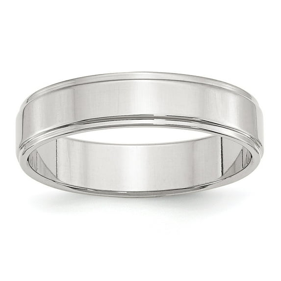 SS 5mm Flat w/ Step Edge Size 9 Band in Sterling Silver