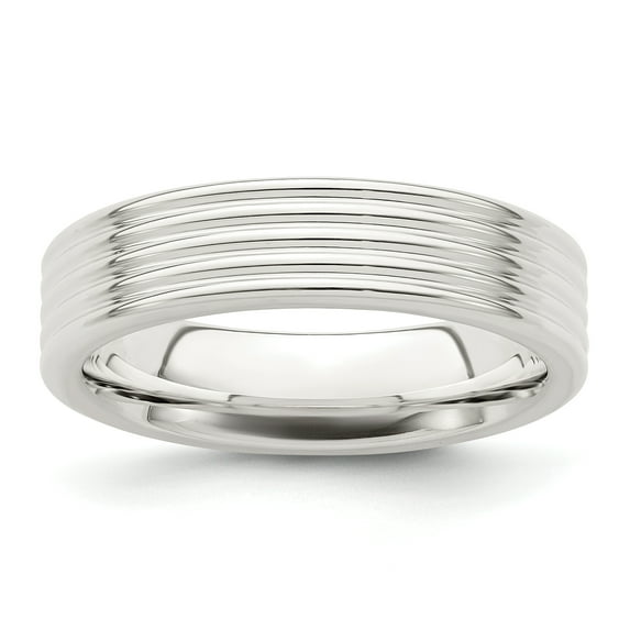 SS 5mm Polished Fancy Band Size 11