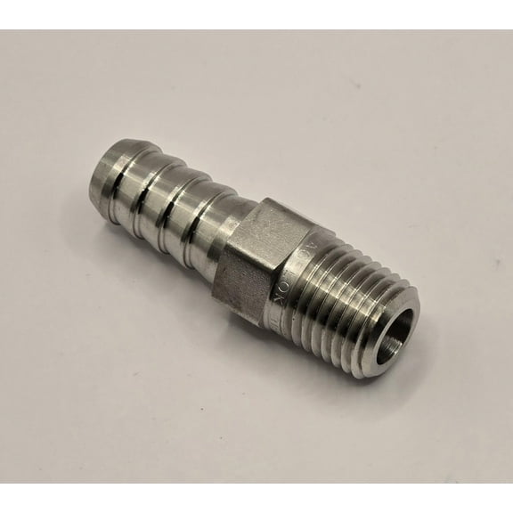 SS-6-HC-1-4 | Swagelok Hose Connector, 3/8" Hose : Barb x 1/4" Male : NPT, 316 Stainless