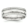 thumbnail image 1 of SS 6mm Polished Fancy Band Size 12 in Sterling Silver, 1 of 3