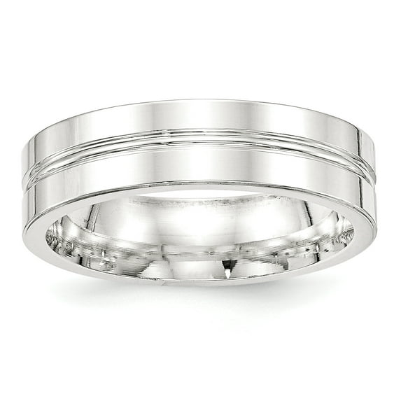 SS 6mm Polished Fancy Band Size 12
