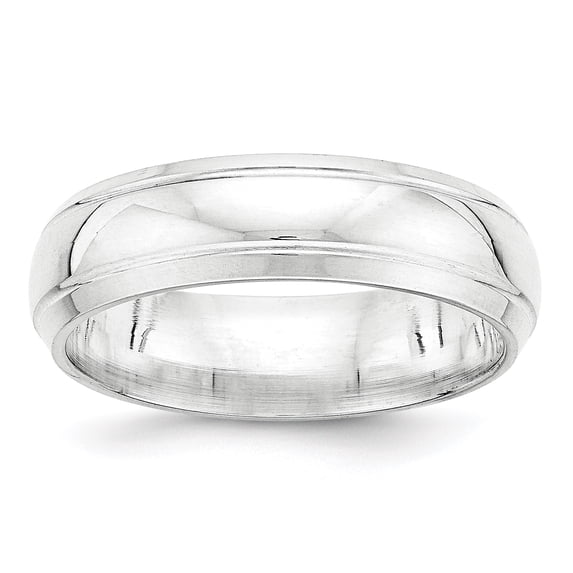 SS 6mm Polished Fancy Band Size 9