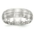 thumbnail image 1 of SS 7mm Brushed Fancy Band Size 11 in Sterling Silver, 1 of 3