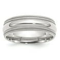 thumbnail image 1 of SS 7mm Comfort Fit Double Milgrain Size 13 Band in Sterling Silver, 1 of 2