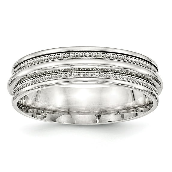 SS 7mm Polished Fancy Band Size 7 in Sterling Silver