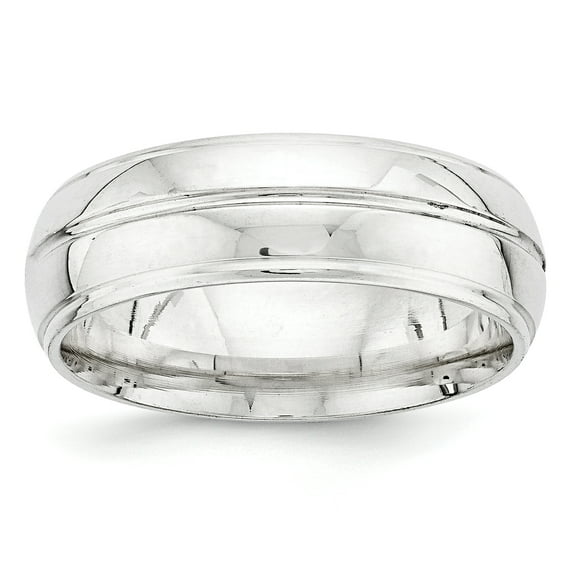 SS 7mm Polished Fancy Band Size 9