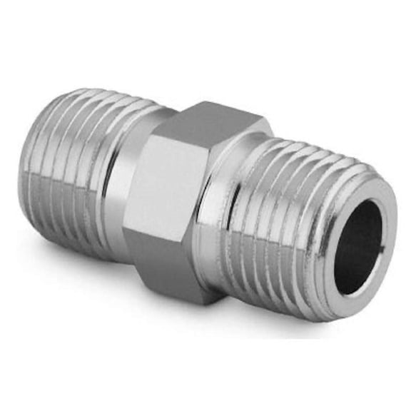 SS-8-HN-RT | Swagelok Hex Nipple, 1/2" Male : ISO/BSP Tapered Thread x 1/2" Male : ISO/BSP Tapered Thread, 316 Stainless