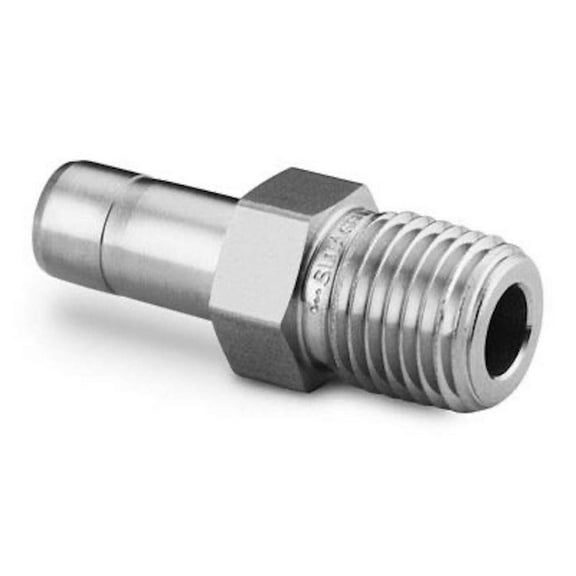 SS-8-TA-1-8RT | Swagelok Tapered Thread Male Tube Adapter, 1/2" Tube : Stub x 1/2" Male : ISO/BSP Tapered Thread, 316 Stainless