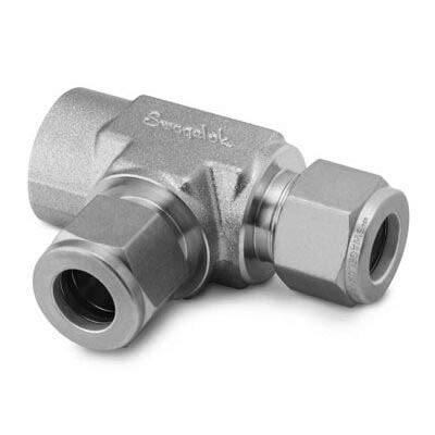 SS-810-3-8TFT | Swagelok Female Run Tee, 1/2" Tube : OD Compression x 1/2" Female : NPT x 1/2" Tube : OD Compression, 316 Stainless