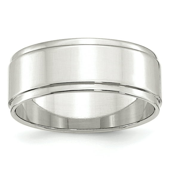 SS 8mm Flat with Step Edge Size 8 Band