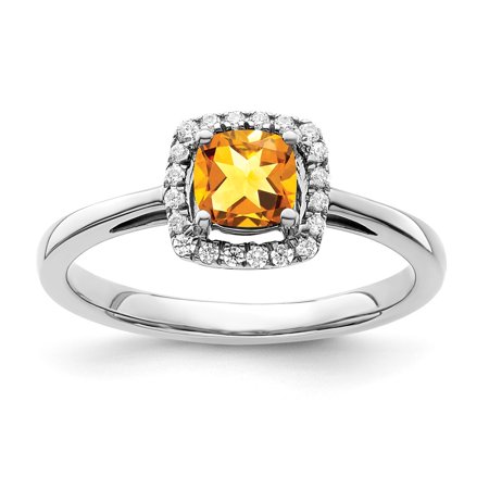 SS ANT Citrine and Diamond Ring