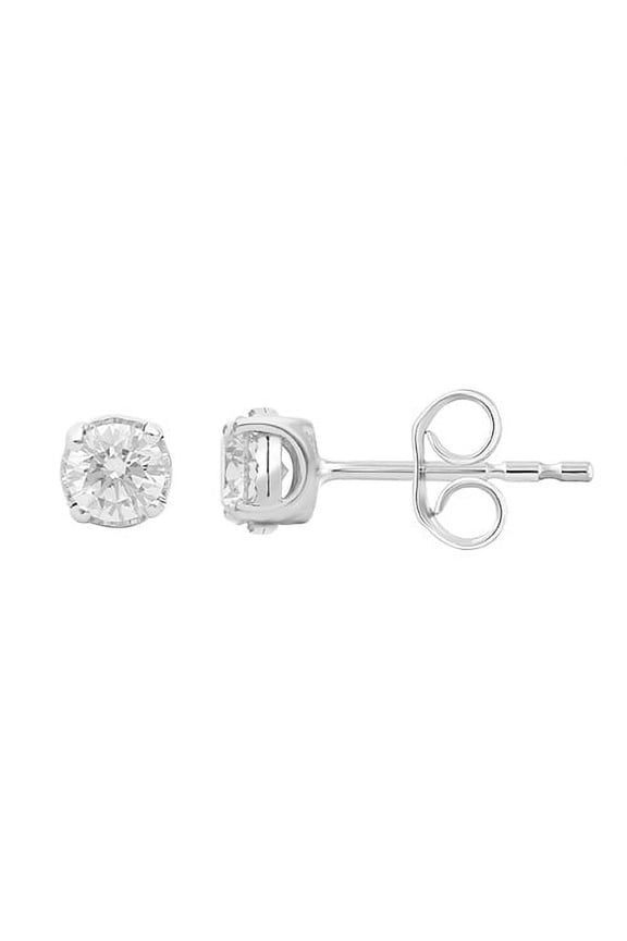1/2 Carat Lab Grown Diamond Solitaire Stud Earring in Sterling Silver (HIJ, SI-I1)