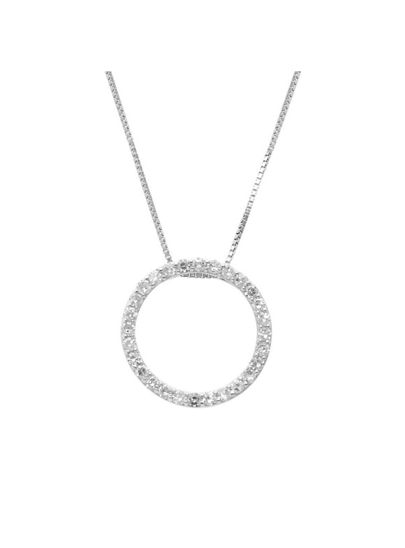 Women's 1/2ct Lab Grown Diamond Circle Pendant Necklace in Sterling Silver (H-I, I1-I2)