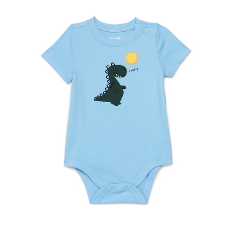 Garanimals Newborn Baby Boy, Girl & Unisex Cotton Short Sleeve Bodysuits, Sizes 0–24 Months, Single & 4-Pack