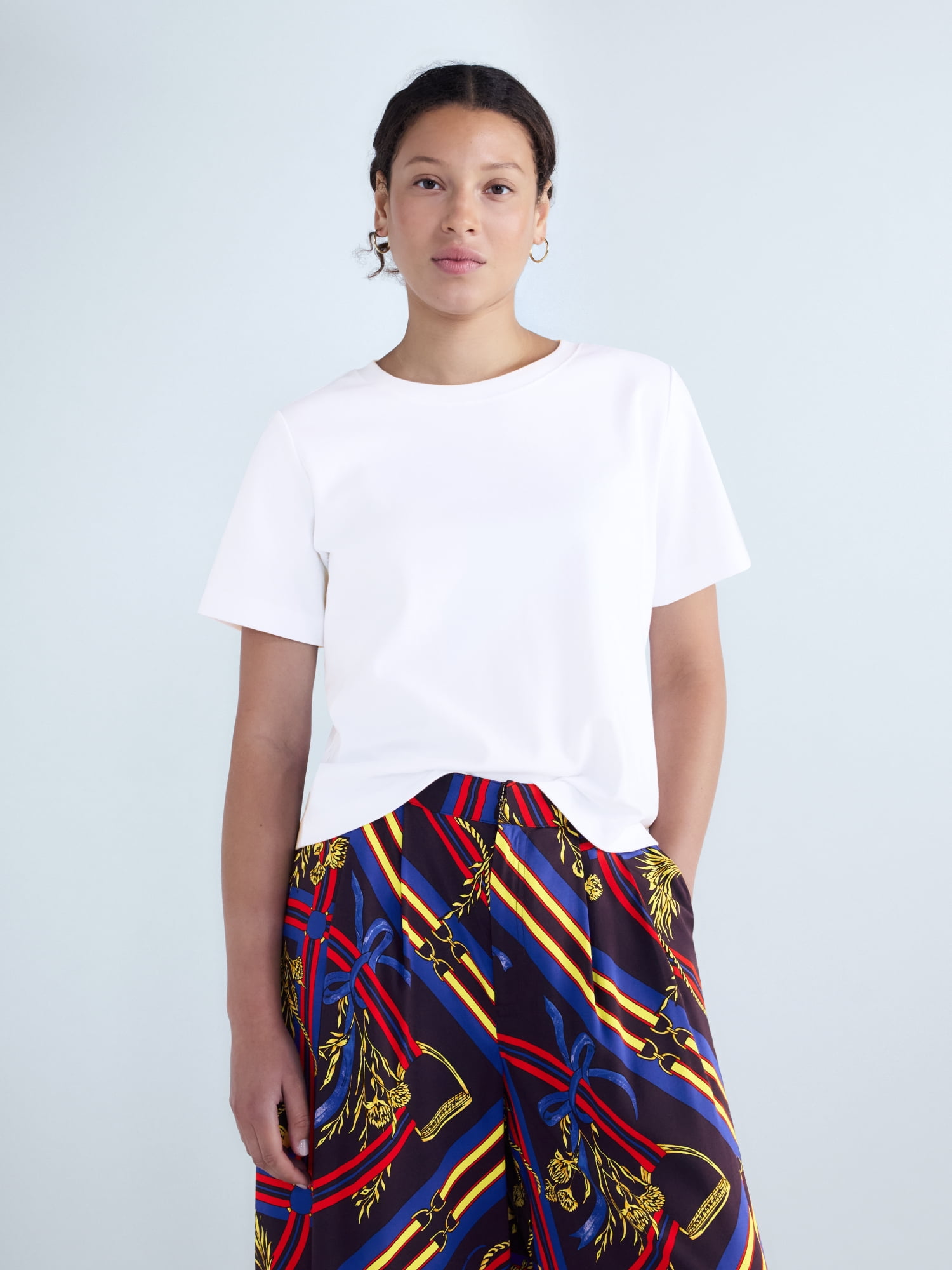 Free Assembly Women's and Women's Plus Cotton Cropped Boxy Tee with Short Sleeves, Sizes XS-4X