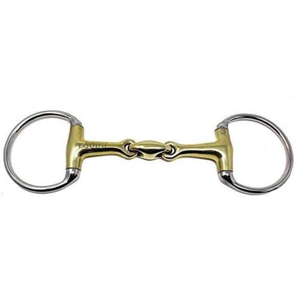 SS Brass Horse Tack Western English Eggbutt Snaffle Bit Oval Link 5" 35190B$$Sport & Recreation Other