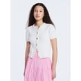 thumbnail image 1 of Free Assembly Women's and Women's Plus Cable Knit Cardigan Sweater with Short Sleeves, Lightweight, Sizes XS-4X, 1 of 6