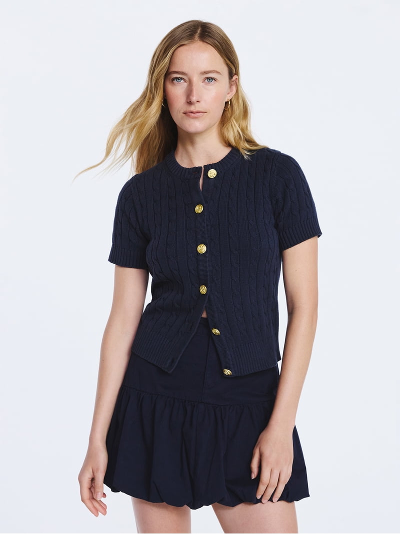 Free Assembly Women's and Women's Plus Cable Knit Cardigan Sweater