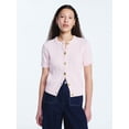 thumbnail image 1 of Free Assembly Women's and Women's Plus Cable Knit Cardigan Sweater with Short Sleeves, Lightweight, Sizes XS-4X, 1 of 4