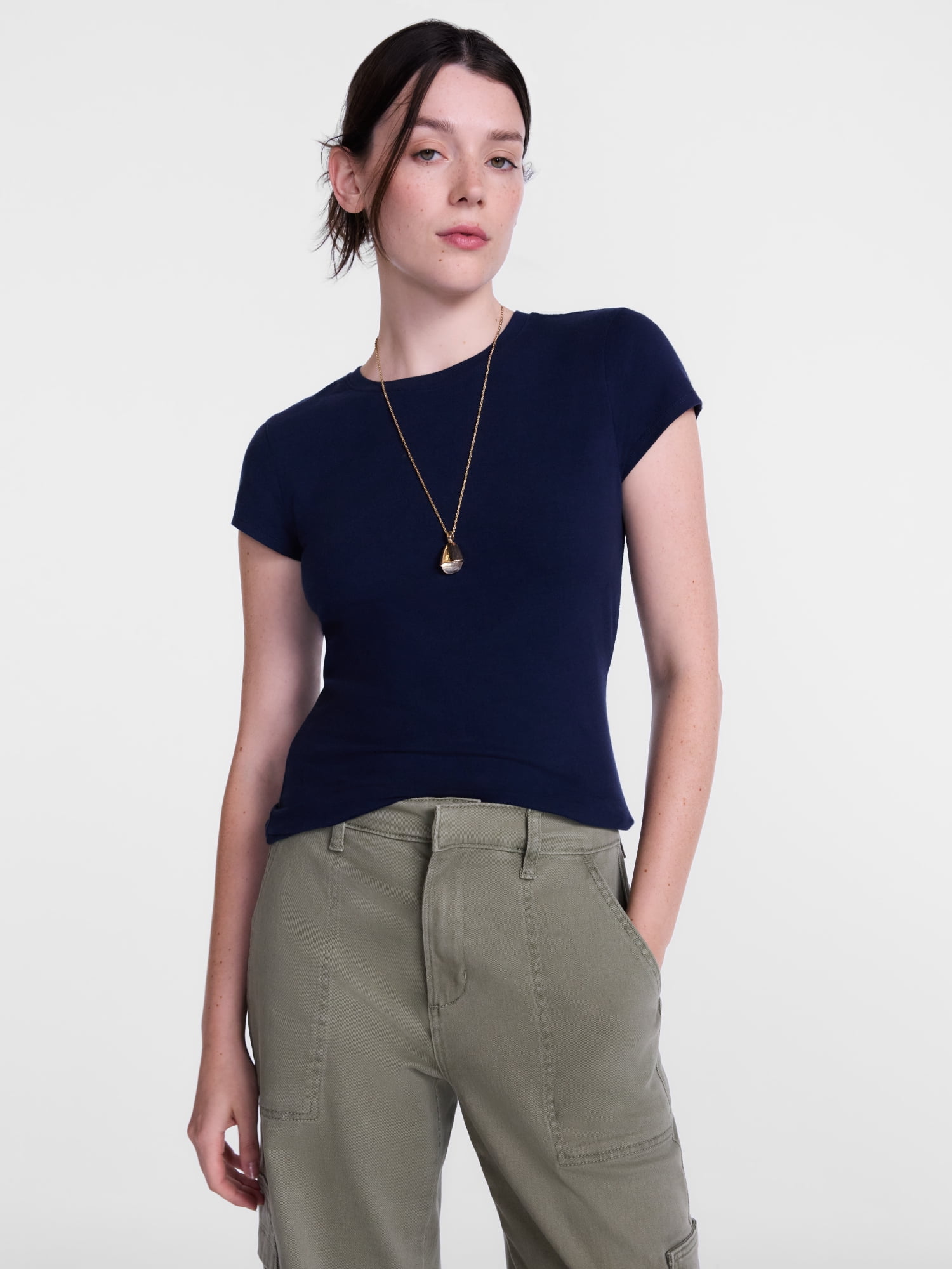 Scenario Women's and Women's Plus Tee with Short Cap Sleeves, Sizes XS-4X
