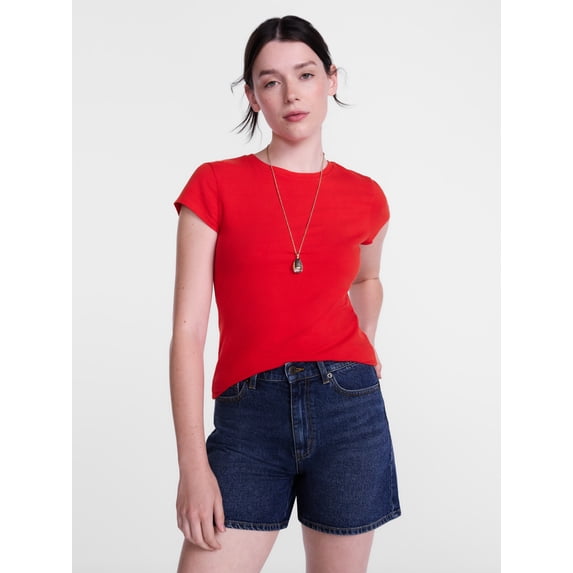 Scenario Women's and Women's Plus Tee with Short Cap Sleeves, Sizes XS-4X