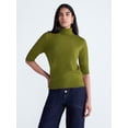 thumbnail image 1 of Scoop Women’s and Women’s Plus Cashmere Turtleneck Sweater with Elbow Length Sleeves, Lightweight, XXS-4X, 1 of 6